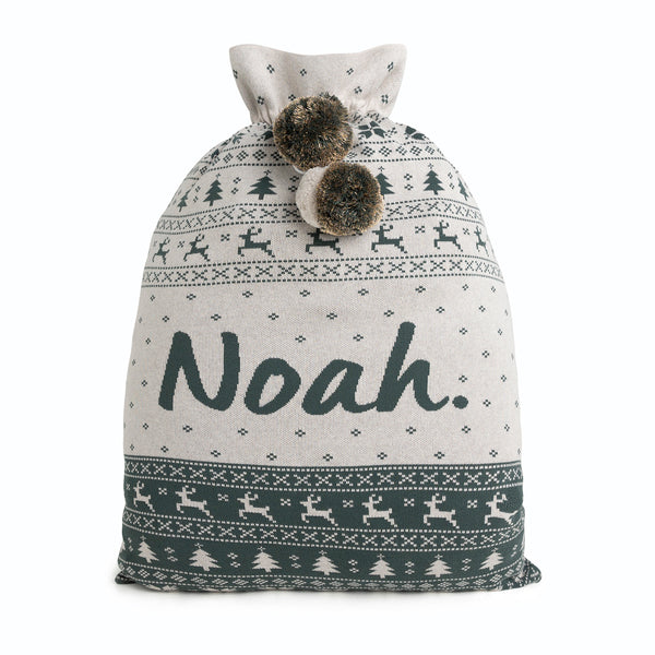 Classic Christmas Santa Sack - Fair Isle Dark Forest