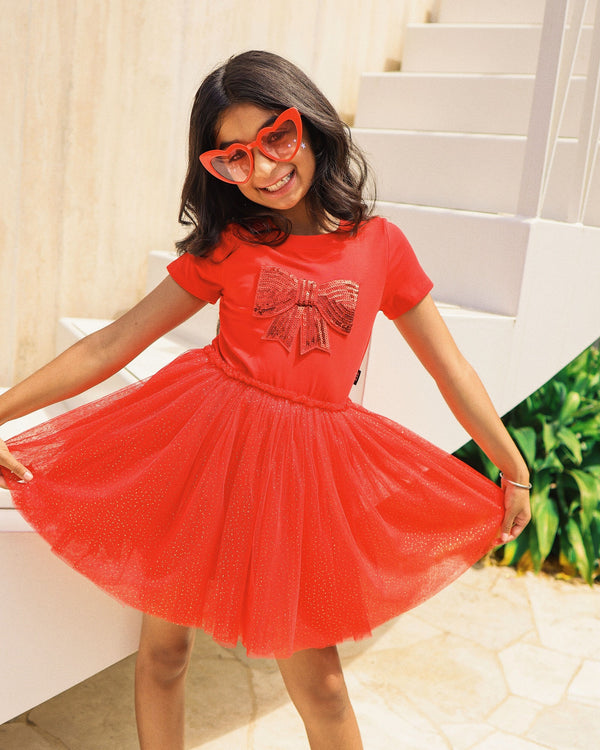 JOY DRESS IN HOLIDAY RED