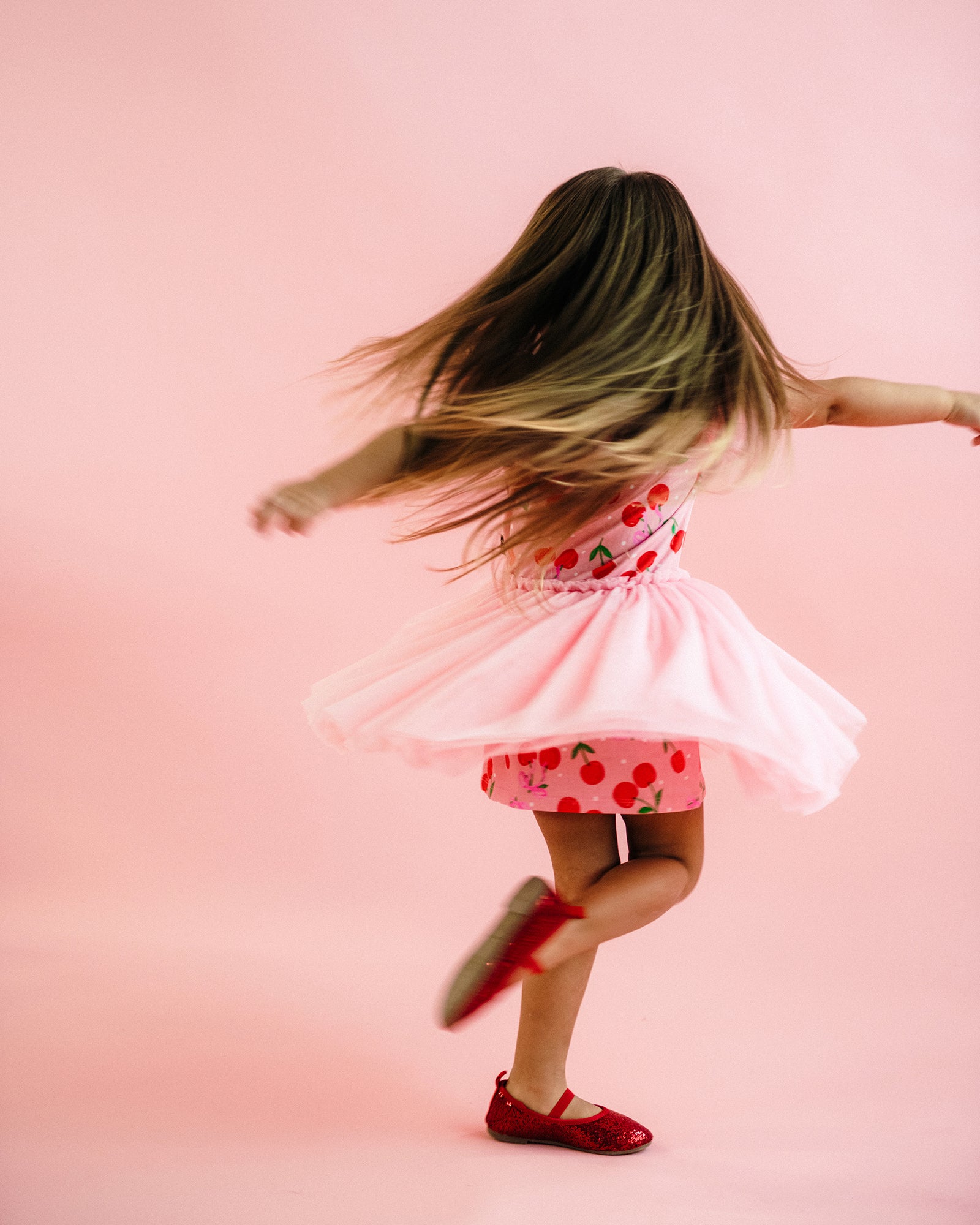 POLKA CHERRY SHORT SLEEVE CIRCUS FRILL DRESS