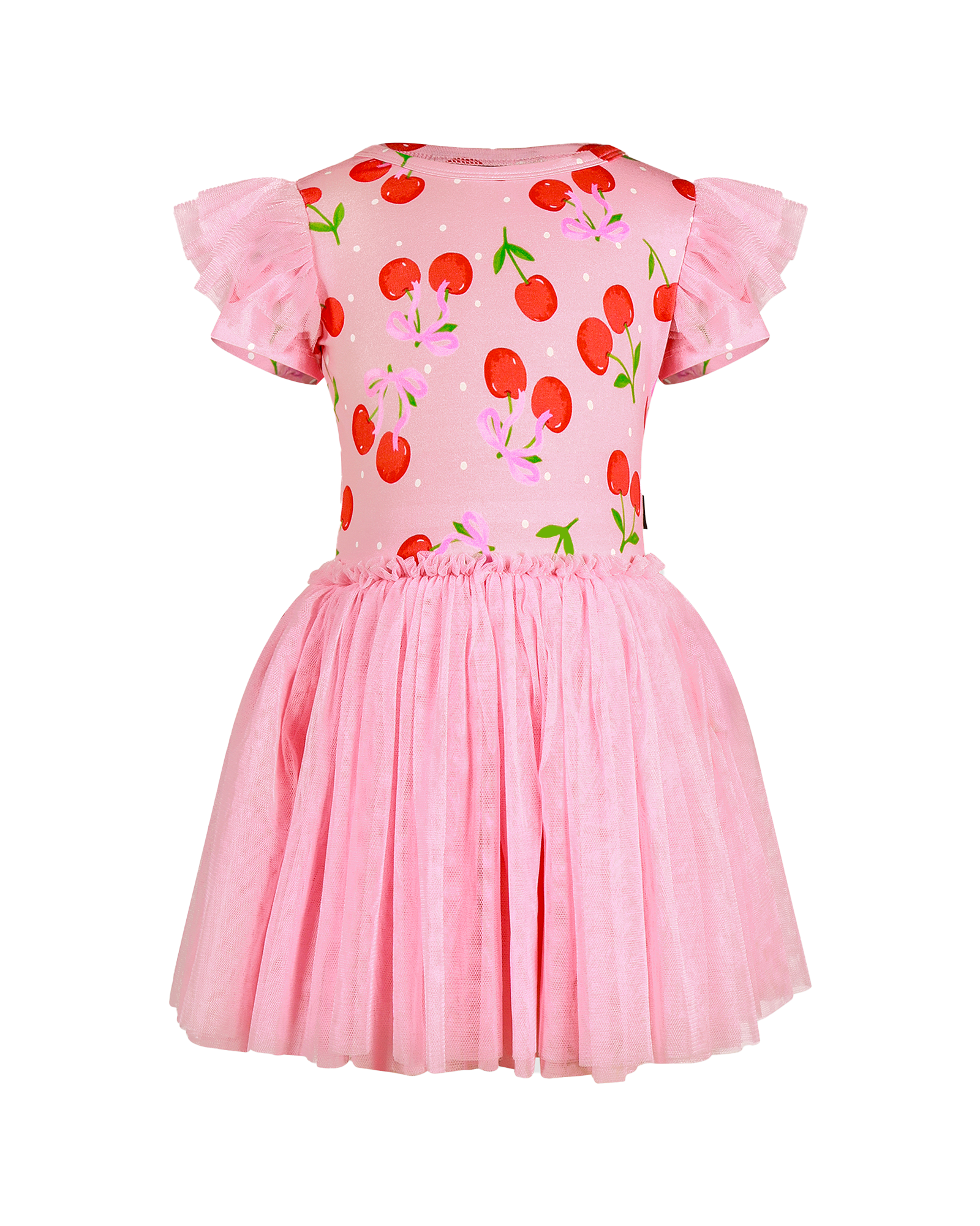 POLKA CHERRY SHORT SLEEVE CIRCUS FRILL DRESS
