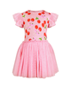 POLKA CHERRY SHORT SLEEVE CIRCUS FRILL DRESS