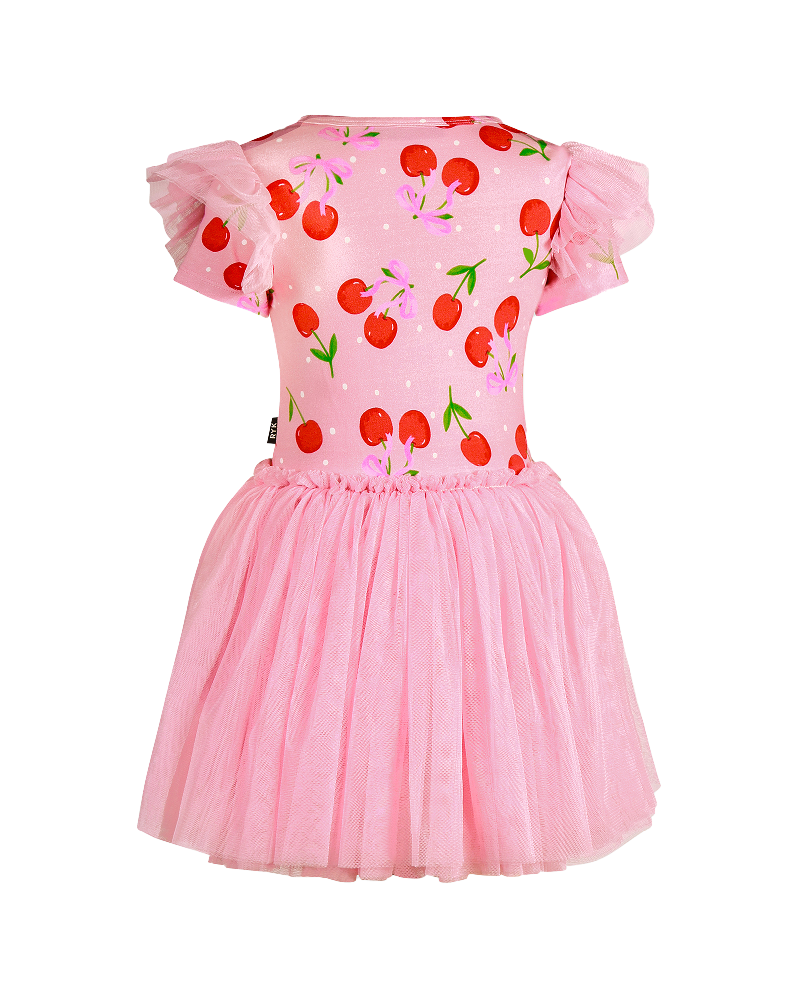 POLKA CHERRY SHORT SLEEVE CIRCUS FRILL DRESS