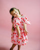 CHERRY POLKA SHORT SLEEVE  HOLIDAY DRESS
