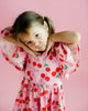 CHERRY POLKA SHORT SLEEVE  HOLIDAY DRESS
