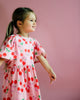 CHERRY POLKA SHORT SLEEVE  HOLIDAY DRESS