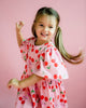 CHERRY POLKA SHORT SLEEVE  HOLIDAY DRESS