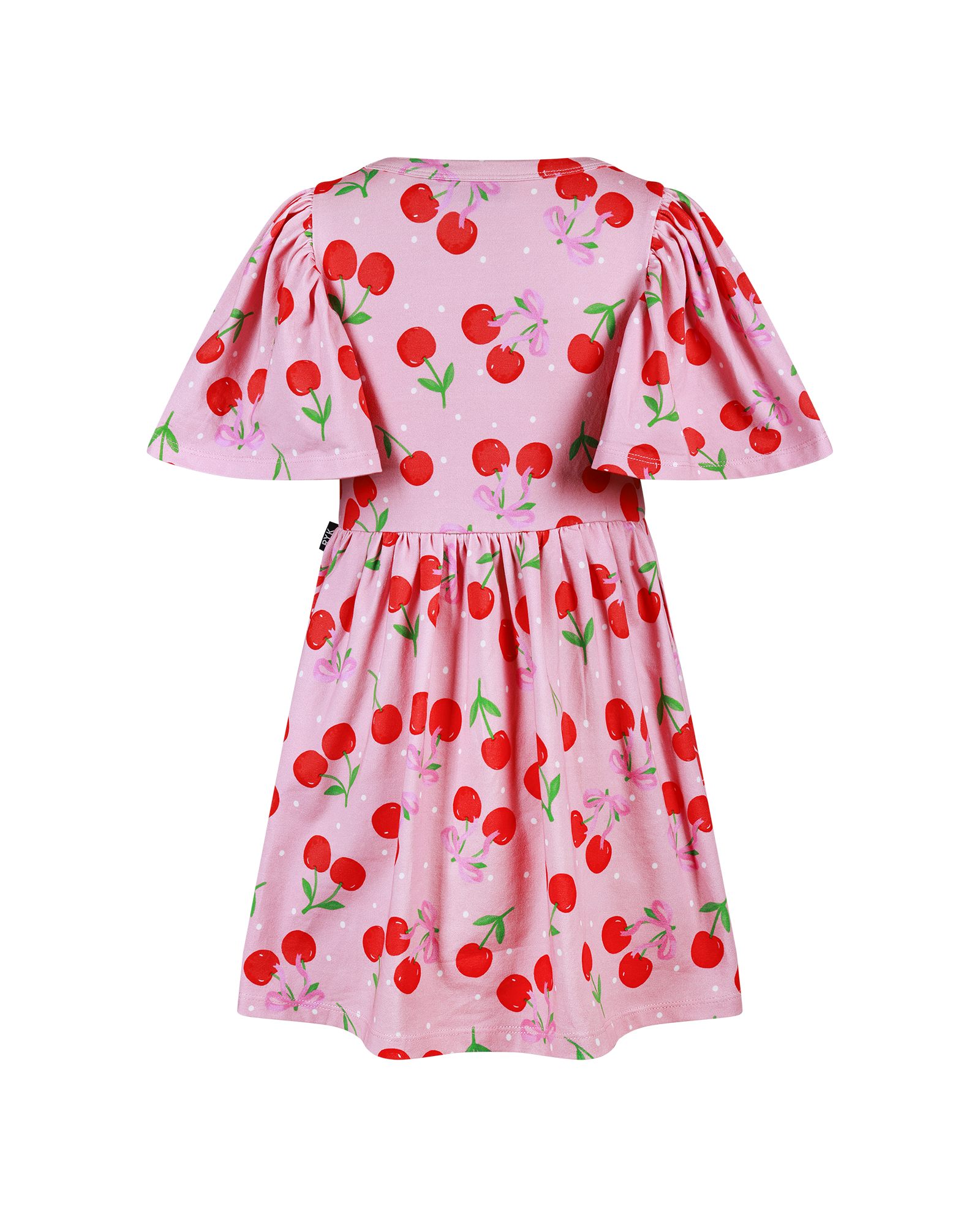 CHERRY POLKA SHORT SLEEVE  HOLIDAY DRESS