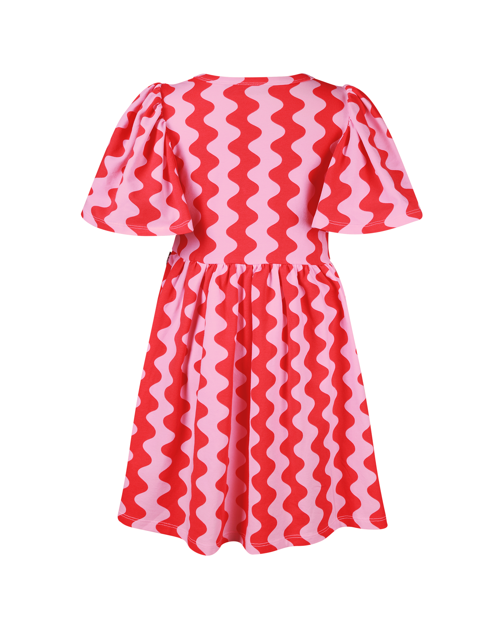 WAVY SHORT SLEEVE HOLIDAY DRESS