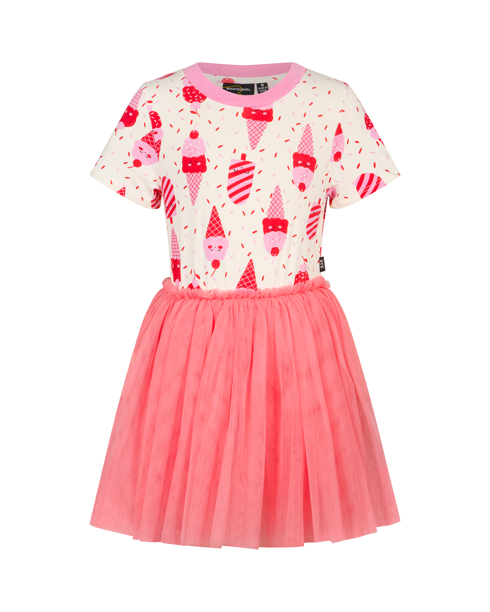 CHERRY ICE CREAM SHORT SLEEVE DANCE DRESS