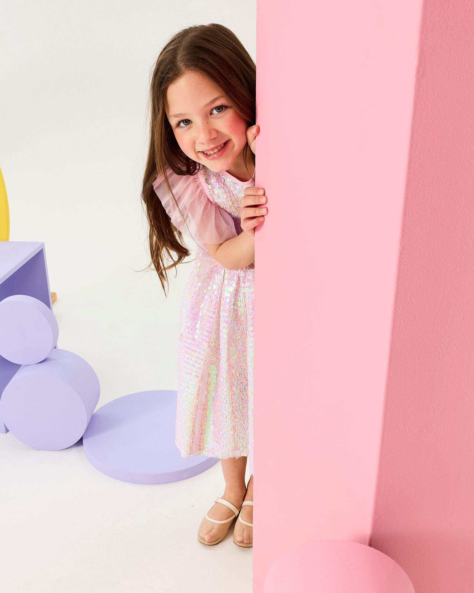 GLIMMER SEQUIN DRESS IN PINK