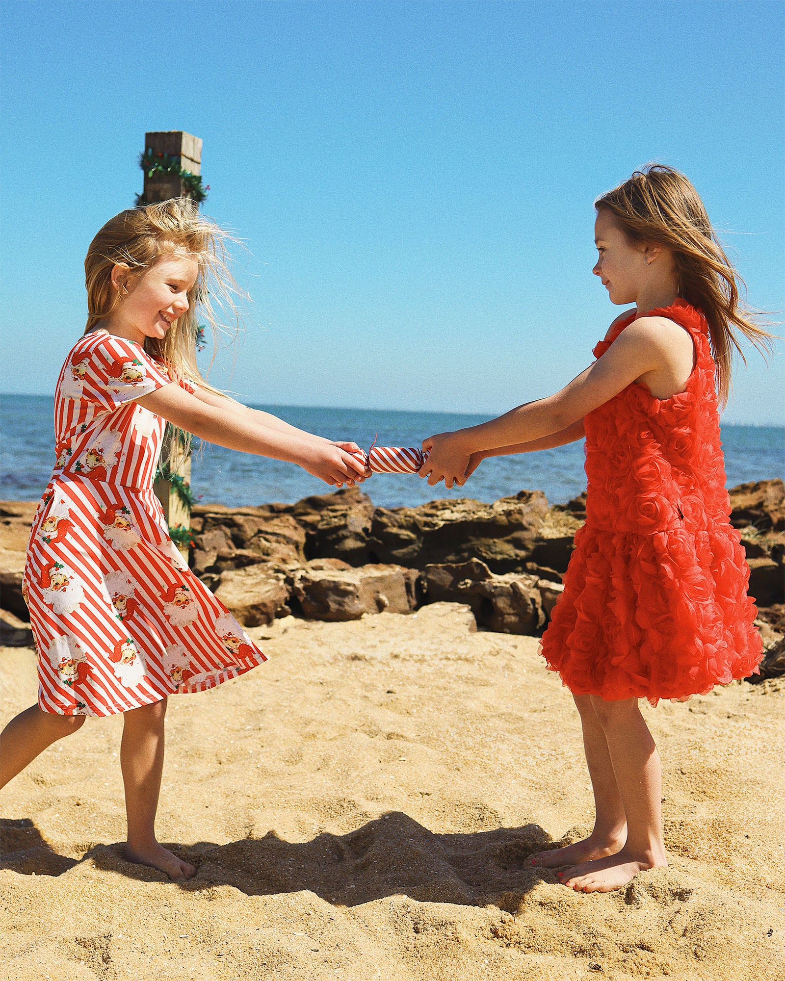 ODETTE ROSETTE DRESS IN RED CANDY