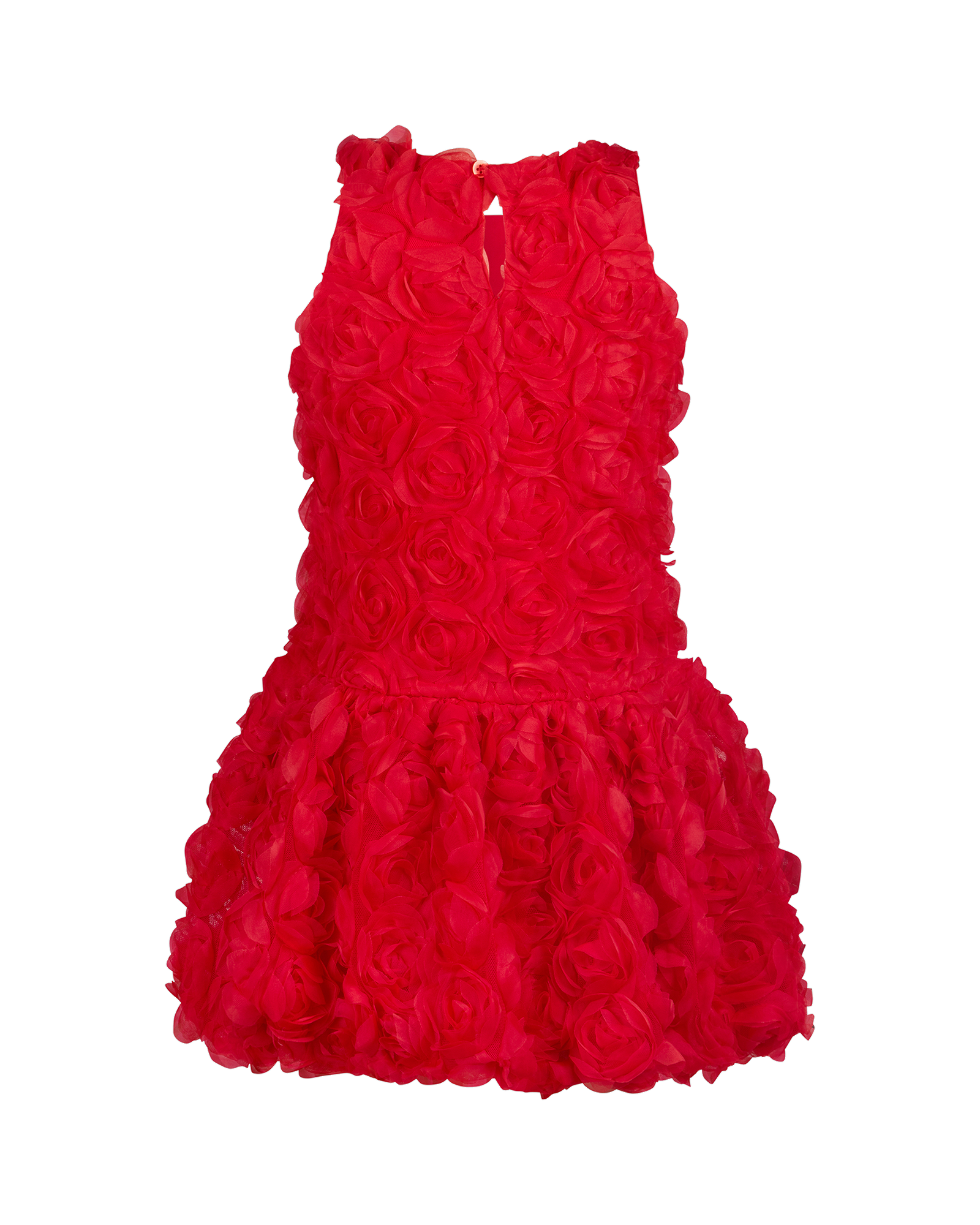 ODETTE ROSETTE DRESS IN RED CANDY