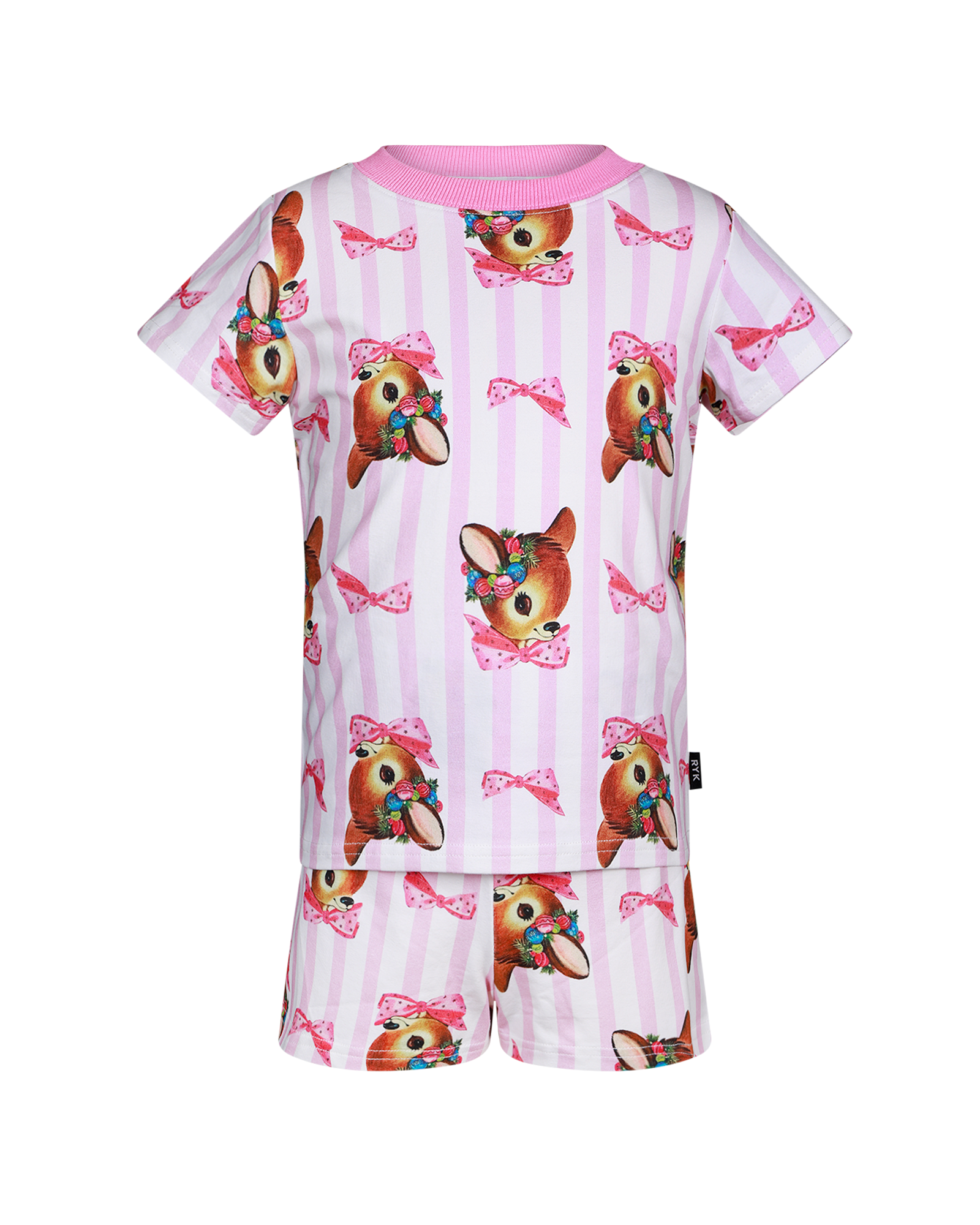 OH DEER PINK CANDY STRIPE PIPPA PJ SLEEP SET
