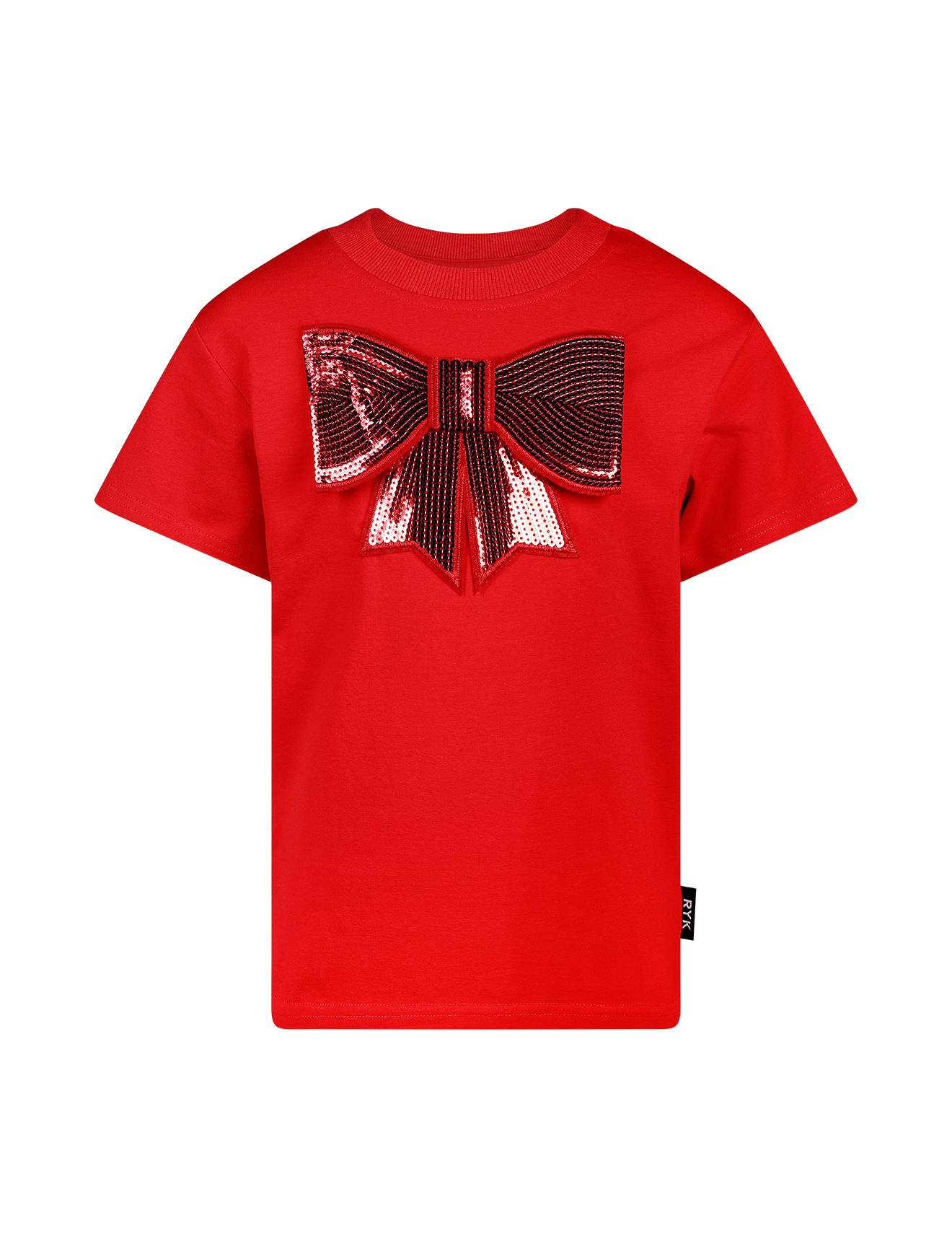 SEQUIN BOW SHORT SLEEVE BOXY T-SHIRT