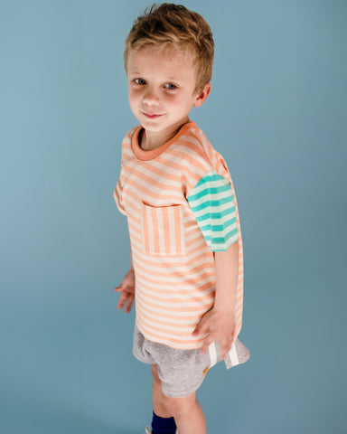 PRINTED STRIPE SHORT SLEEVE T-SHIRT