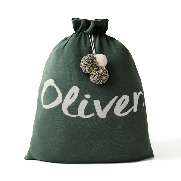 Classic Christmas Santa Sack in Dark Forest - personalised and made to order by Namely Co