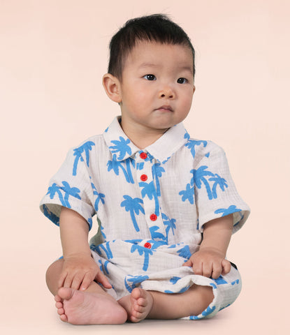 PALM TREES BABY SHIRT ROMPER