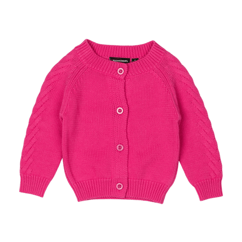 HOT PINK BABY KNIT CARDIGAN