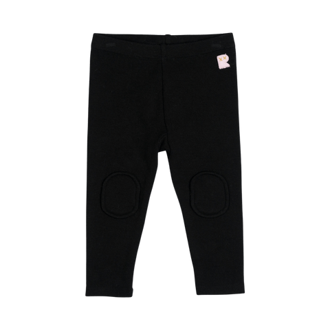 BLACK BABY KNEE PATCH TIGHTS