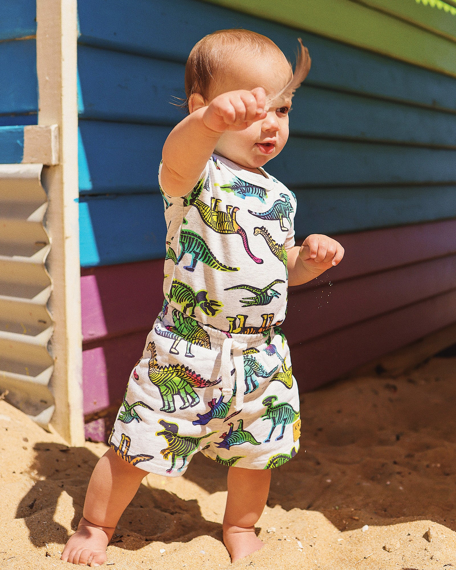 DINO POP BABY FRENCH TERRY SHORT