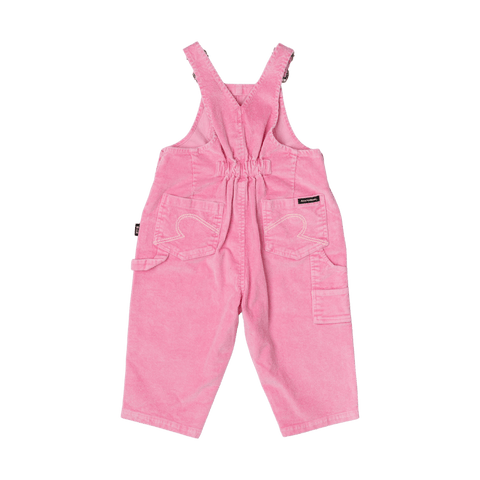 PALE PINK CORD BABY OVERALLS