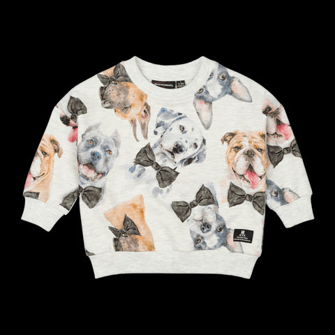 BLACK TIE PUPS BABY SWEATSHIRT