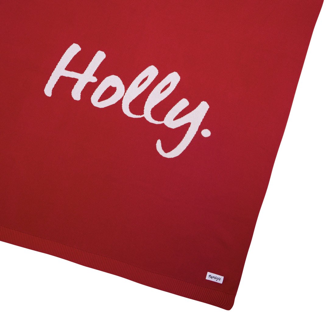 Classic Name Blanket in Red - personalised and made to order by Namely Co, view 8