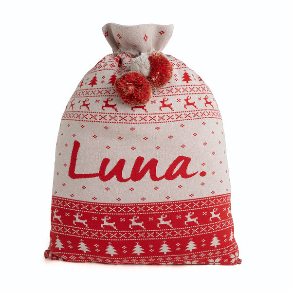 Classic Christmas Santa Sack - Fair Isle Red