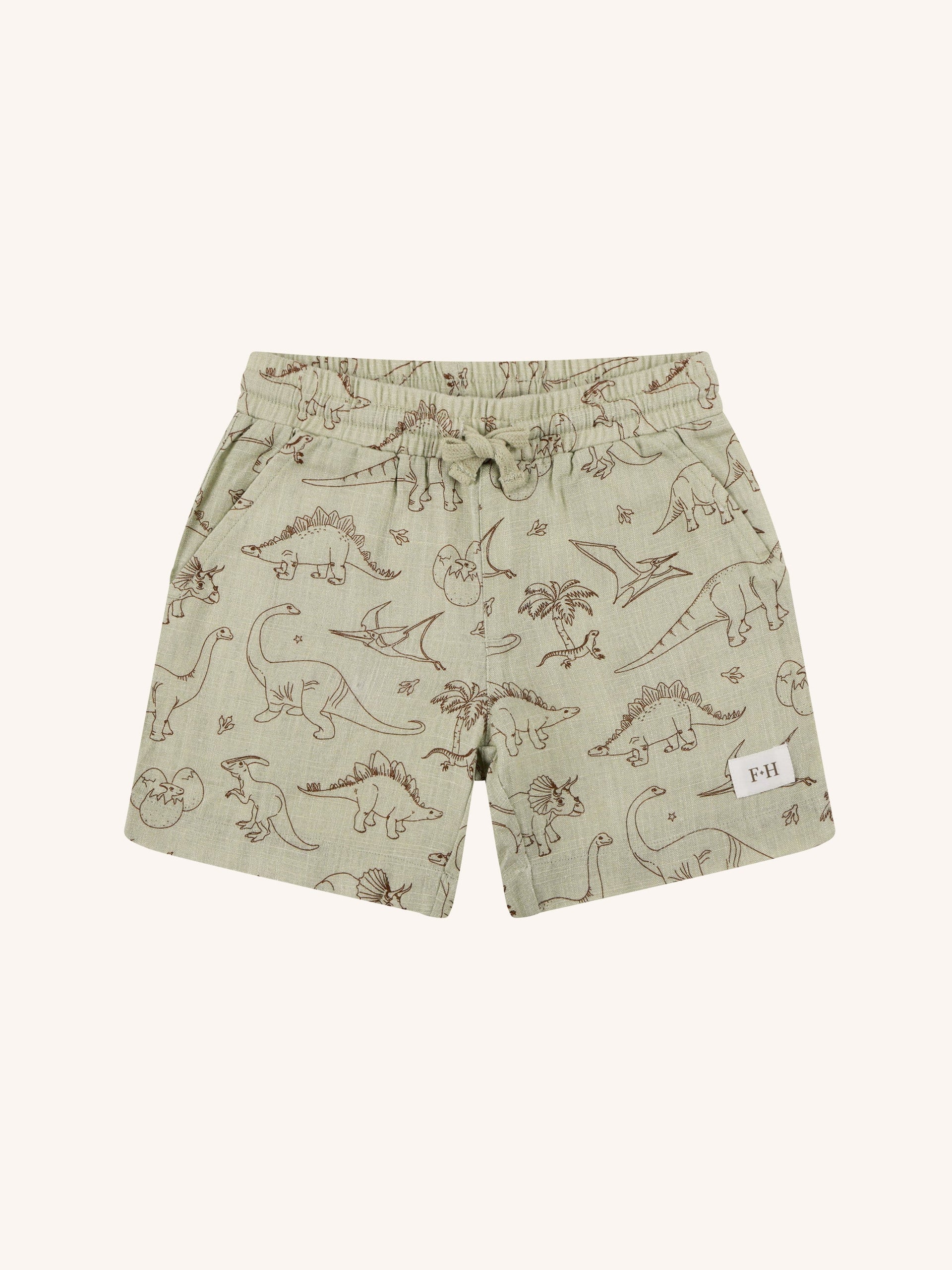 Fleur Harris 'Prehistorica' Verdan Short - Olive Leaf