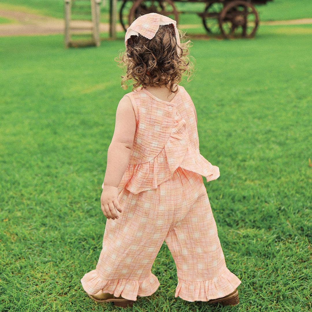 Frill Pant in Check - Kynd Baby girls pants