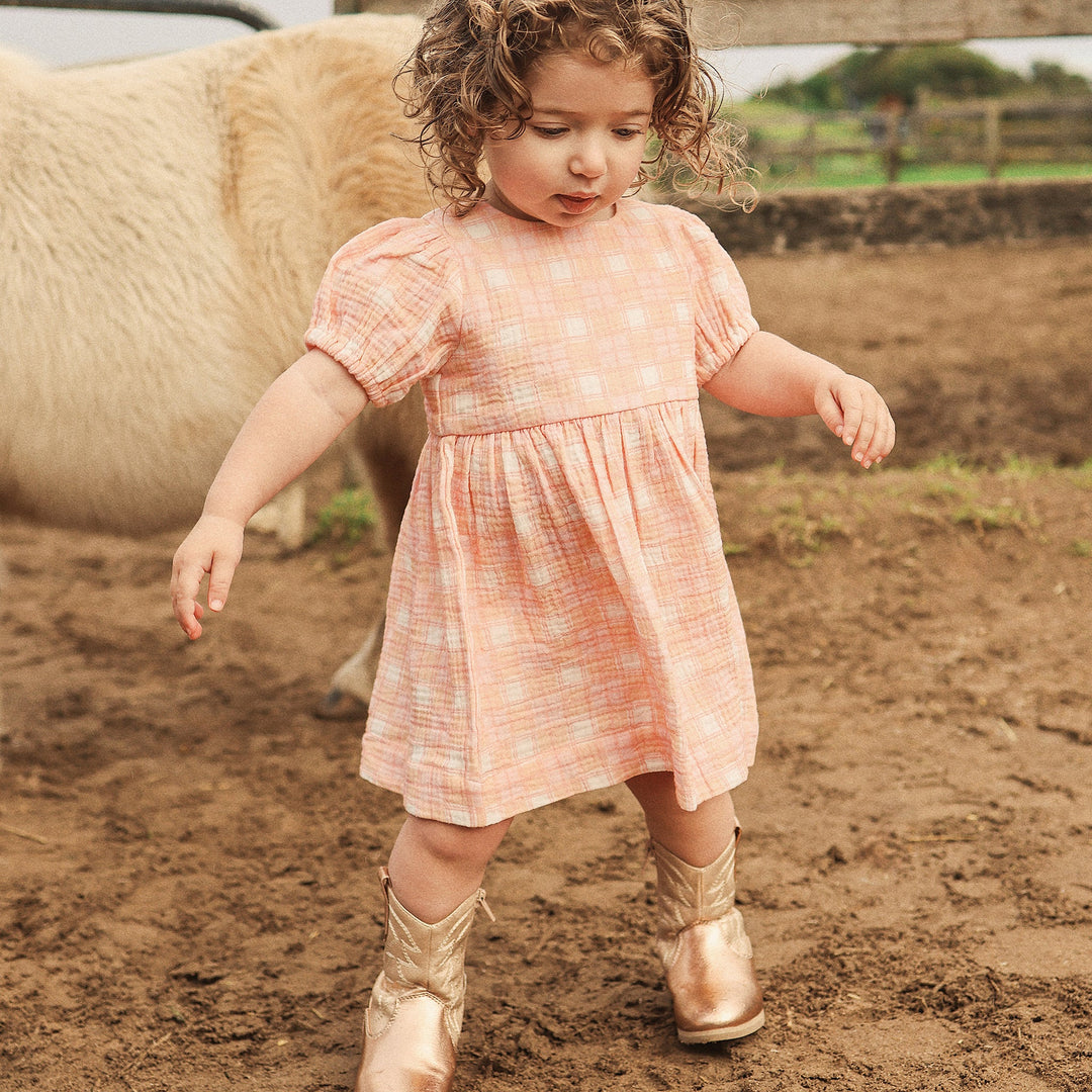 Heart Dress in Check - Kynd Baby baby girls dress