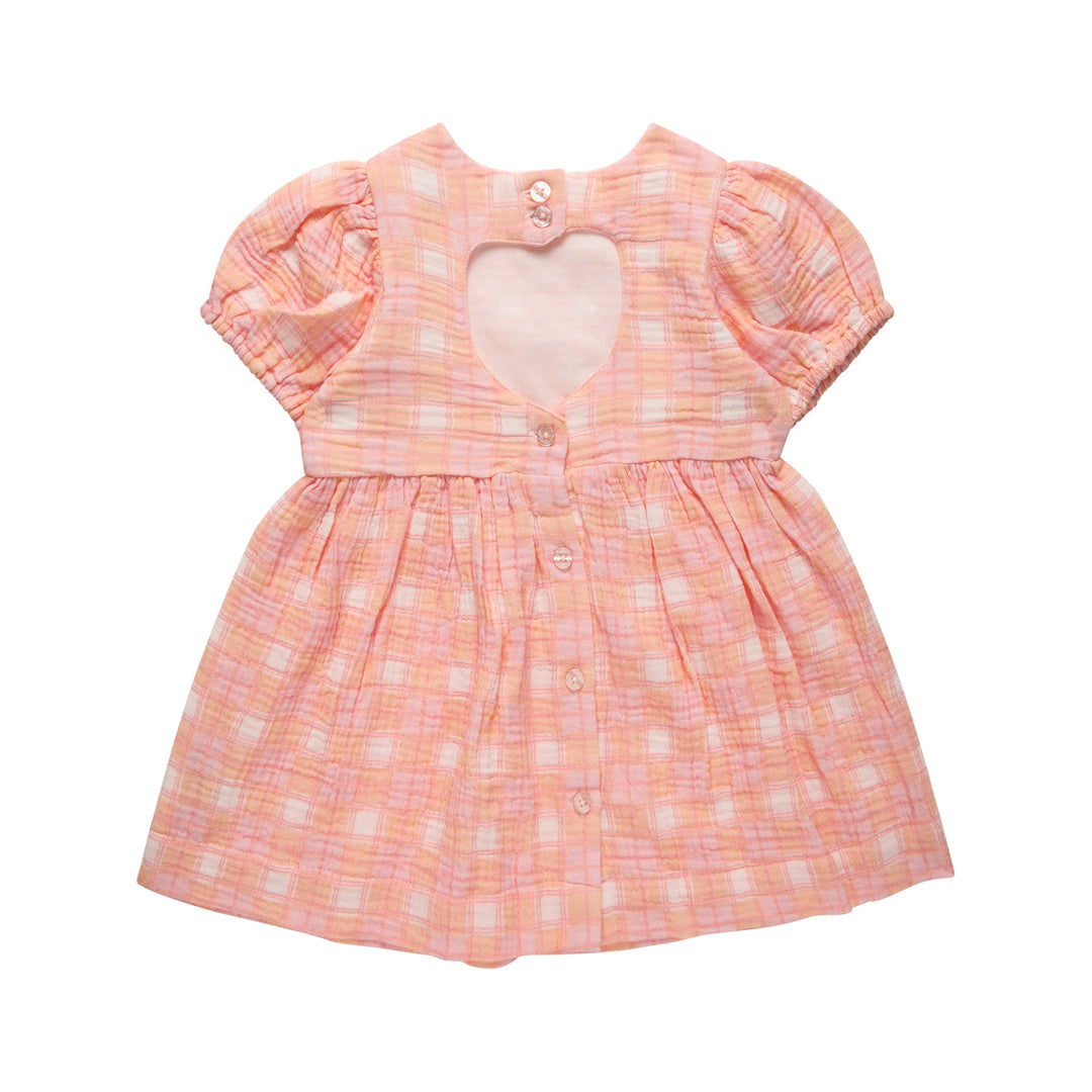 Heart Dress in Check - Kynd Baby baby girls dress, view 8