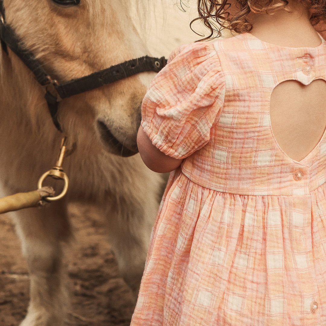 Heart Dress in Check - Kynd Baby baby girls dress, view 3