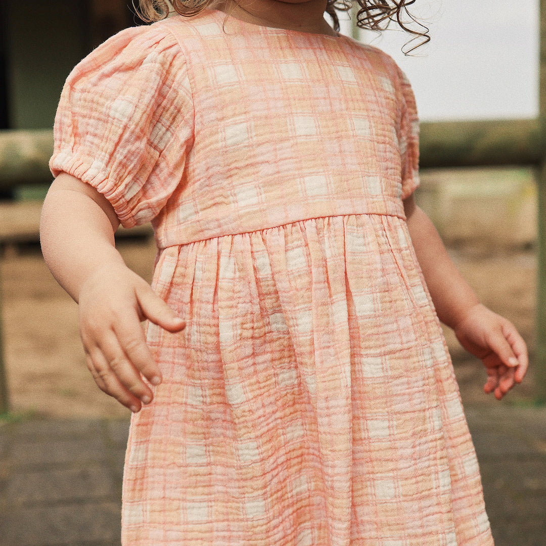 Heart Dress in Check - Kynd Baby baby girls dress, view 5