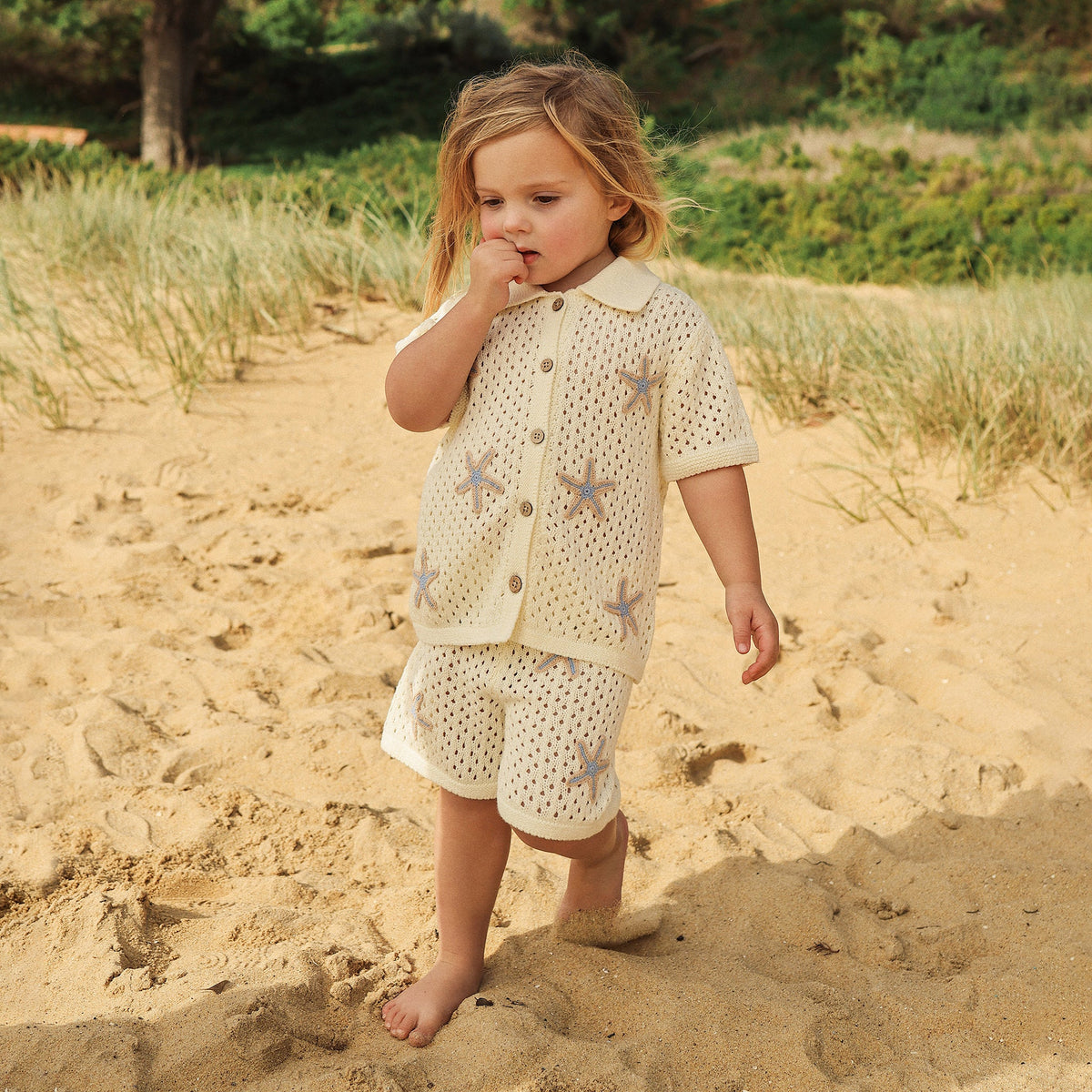 Knit Short in Coconut - Kynd Baby boys knit pants