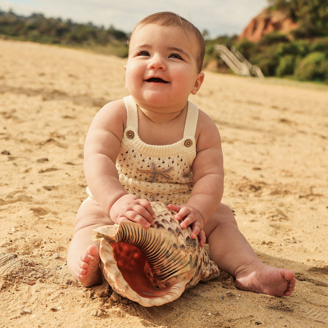 Crochet Romper - Coconut Star