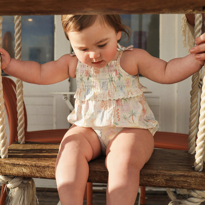 Resort Shirred Romper - Kynd Baby girls romper