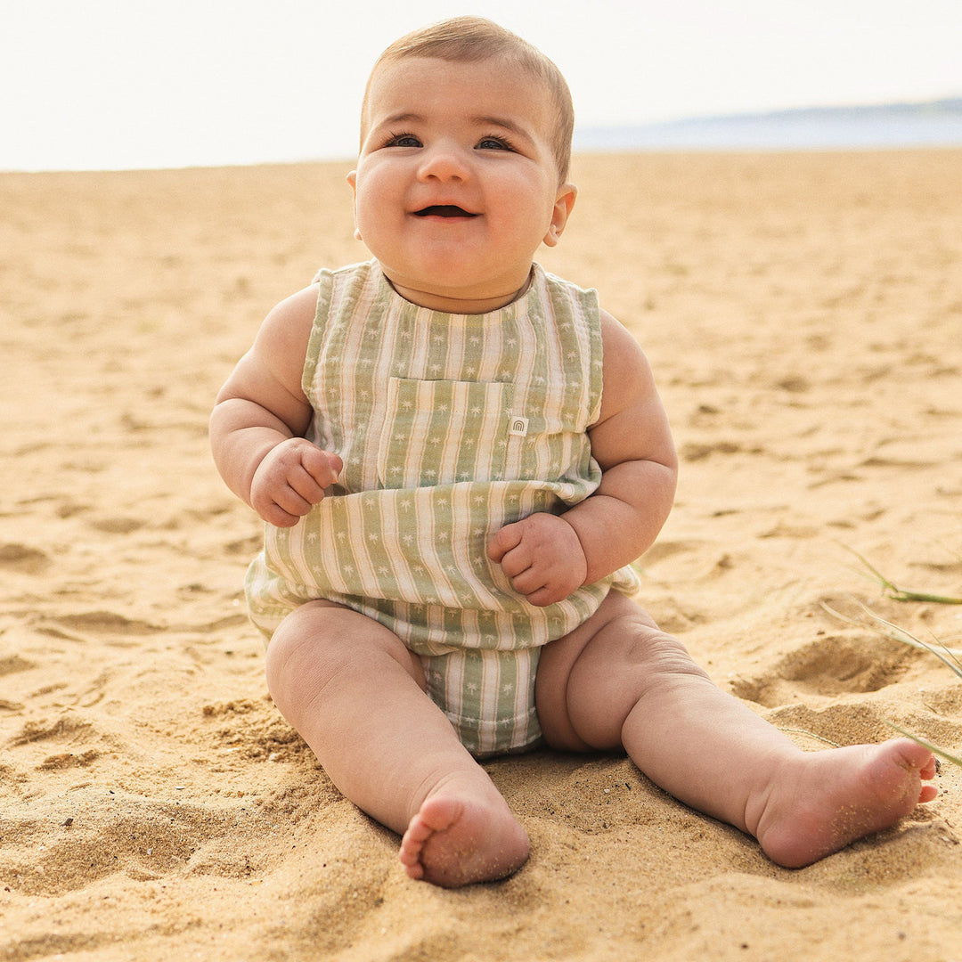 Pocket Romper in Multi Stripe - Kynd Baby baby boys romper