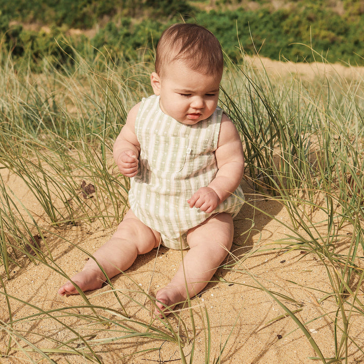Pocket Romper in Multi Stripe - Kynd Baby baby boys romper, view 3