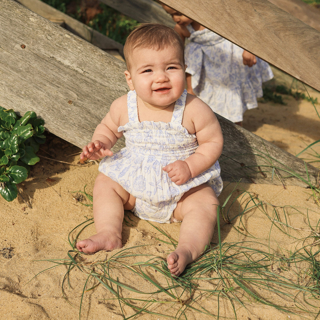 Shirred Romper - Coconut