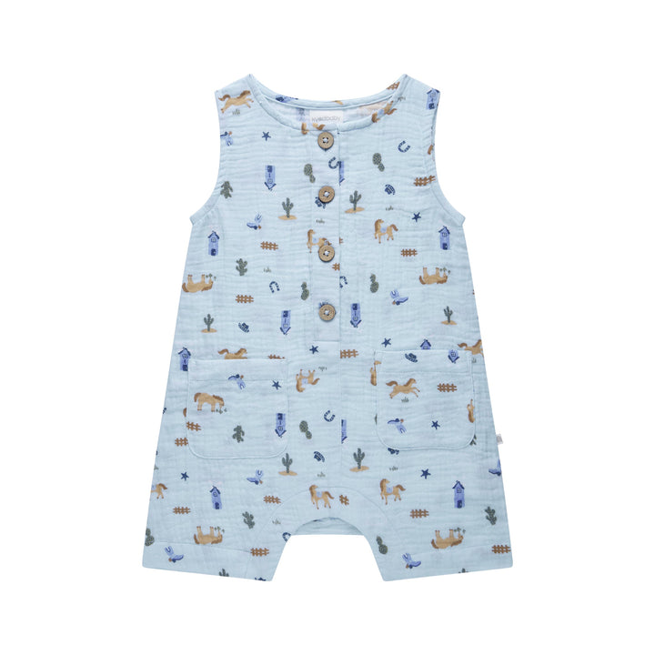 Woven Shortall - Country Blue