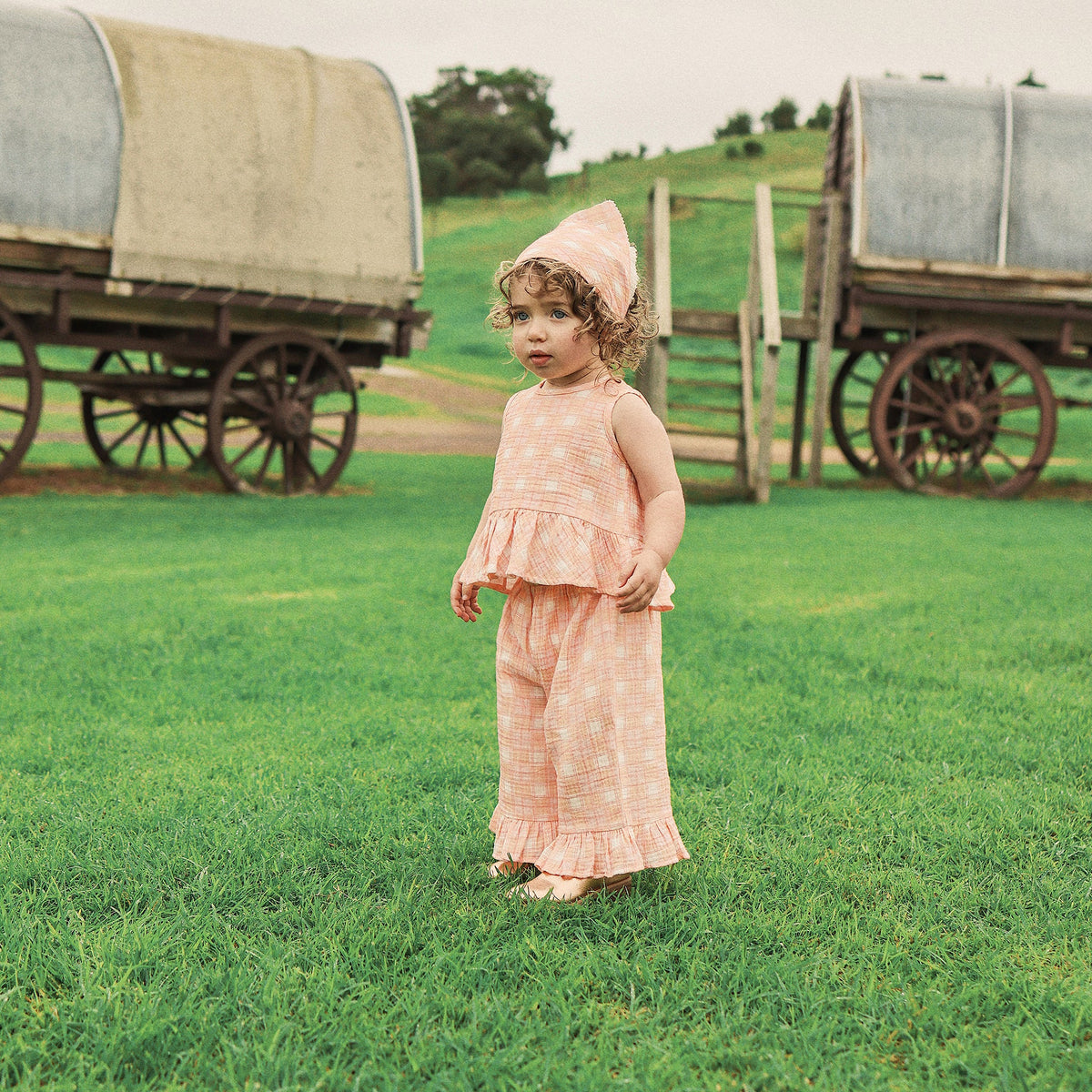Frill Top in Check - Kynd Baby girls top