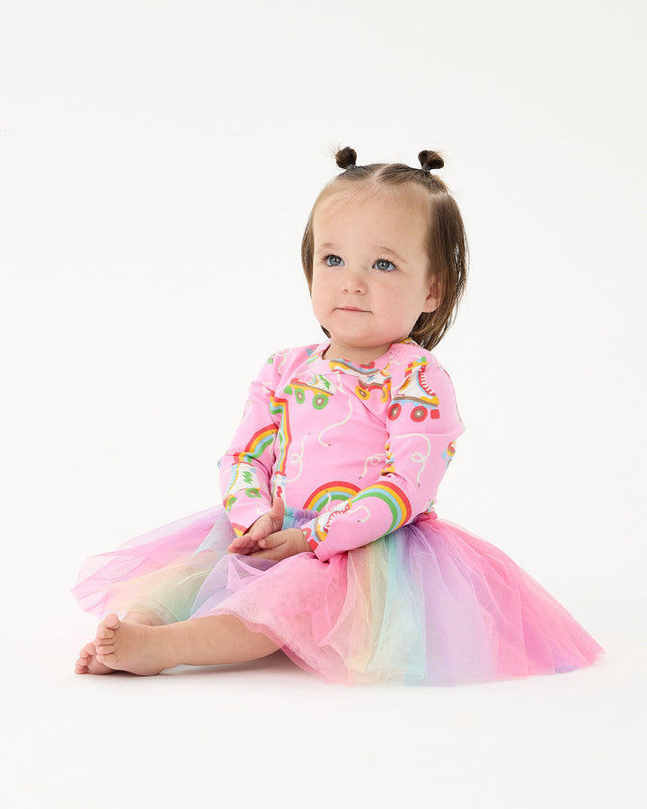 LET THE GOOD TIME ROLL CIRCUS FRILL BODYSUIT DRESS
