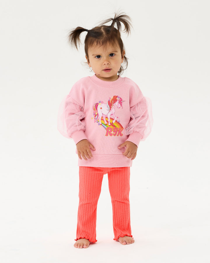 DISCO FLARE BABY LEGGING IN RASPBERRY