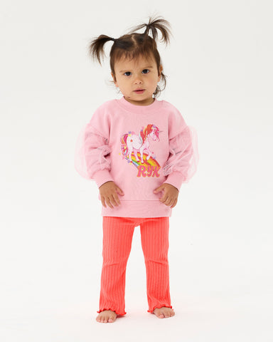 DISCO FLARE BABY LEGGING IN RASPBERRY