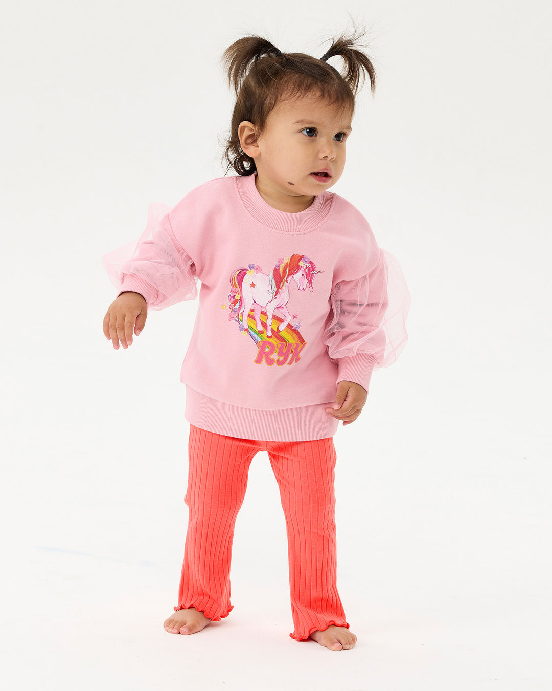 DISCO FLARE BABY LEGGING IN RASPBERRY