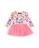 RAINBOW LEOPARD CIRCUS FRILL BODYSUIT DRESS