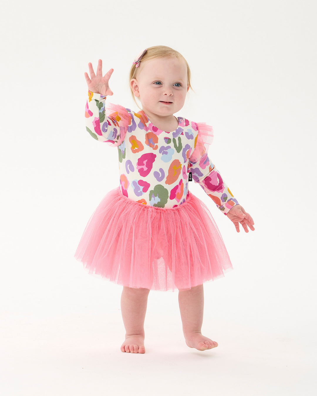 RAINBOW LEOPARD CIRCUS FRILL BODYSUIT DRESS