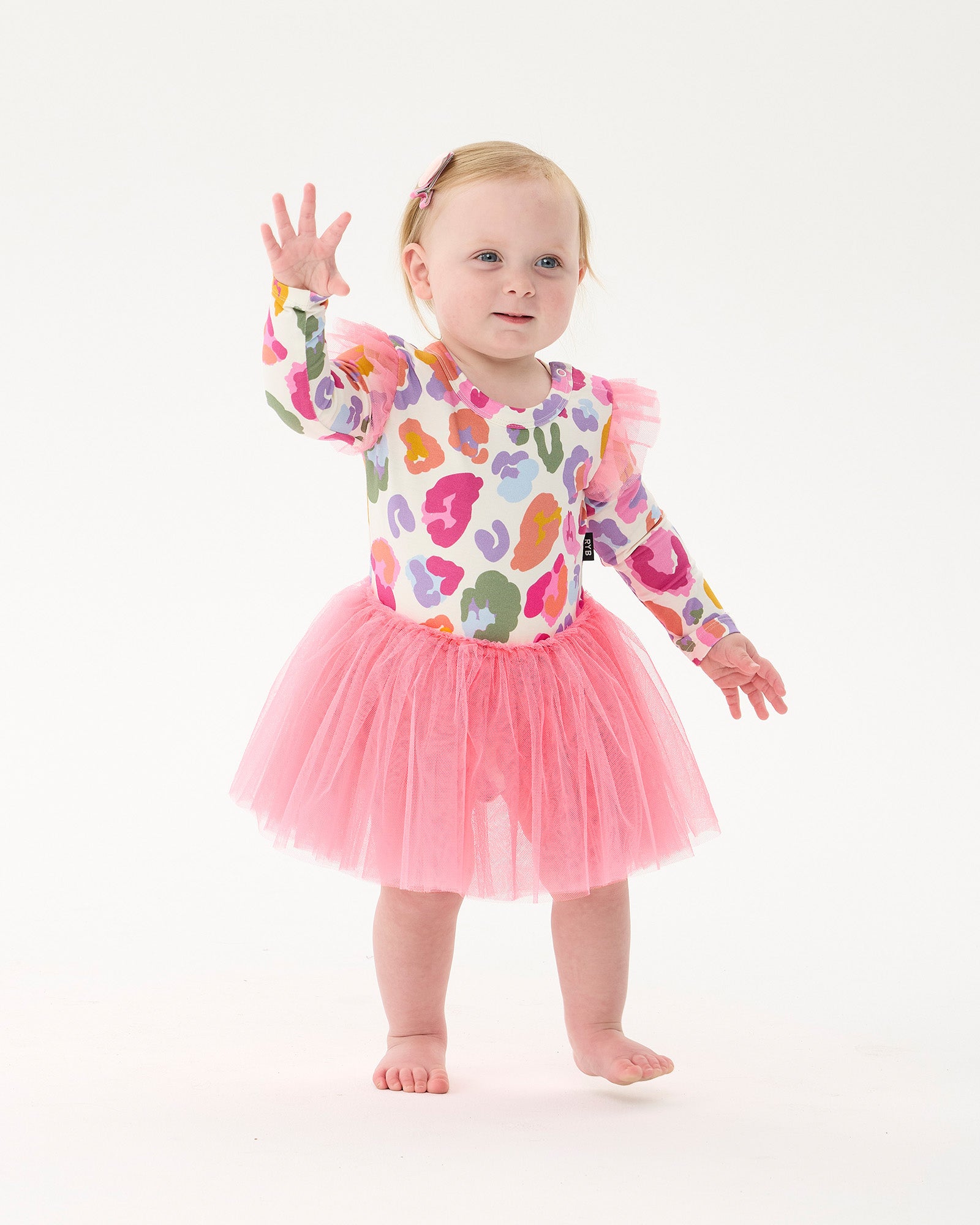 RAINBOW LEOPARD CIRCUS FRILL BODYSUIT DRESS