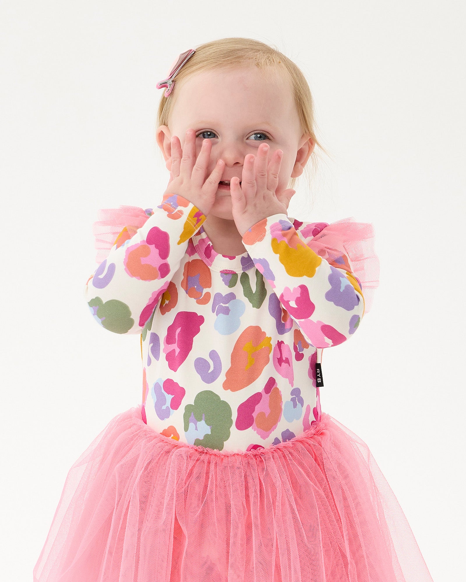RAINBOW LEOPARD CIRCUS FRILL BODYSUIT DRESS